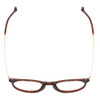 Top View of Ernest Hemingway H4845 Designer Single Vision Prescription Rx Eyeglasses in Matte Brown Auburn Tortoise Havana Gold Unisex Round Full Rim Acetate 48 mm