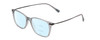 Profile View of Ernest Hemingway H4846 Designer Progressive Lens Blue Light Blocking Eyeglasses in Matte Grey Crystal Black Metal Unisex Cateye Full Rim Acetate 53 mm