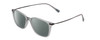 Profile View of Ernest Hemingway H4846 Designer Polarized Sunglasses with Custom Cut Smoke Grey Lenses in Matte Grey Crystal Black Metal Unisex Cateye Full Rim Acetate 53 mm