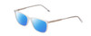 Profile View of Ernest Hemingway H4848 Designer Polarized Sunglasses with Custom Cut Blue Mirror Lenses in Matte/Gloss Clear Crystal Silver Unisex Cateye Full Rim Acetate 54 mm