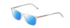 Profile View of Ernest Hemingway H4848 Designer Polarized Reading Sunglasses with Custom Cut Powered Blue Mirror Lenses in Matte/Gloss Clear Crystal Silver Unisex Cateye Full Rim Acetate 54 mm