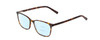 Profile View of Ernest Hemingway H4849 Designer Progressive Lens Blue Light Blocking Eyeglasses in Brown Yellow Auburn Tortoise Havana Unisex Rectangle Full Rim Acetate 53 mm