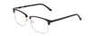 Profile View of Ernest Hemingway 4850 Unisex Cateye Semi-Rimless Eyeglasses in Black Silver 58mm