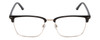 Front View of Ernest Hemingway 4850 Unisex Cateye Semi-Rimless Eyeglasses in Black Silver 58mm