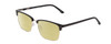 Profile View of Ernest Hemingway H4850 Designer Polarized Reading Sunglasses with Custom Cut Powered Sun Flower Yellow Lenses in Gloss Black Silver Unisex Cateye Full Rim Acetate 58 mm
