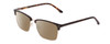 Profile View of Ernest Hemingway H4850 Designer Polarized Sunglasses with Custom Cut Amber Brown Lenses in Brown Auburn Tortoise Havana Gold Unisex Cateye Full Rim Acetate 58 mm