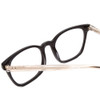 Close Up View of Ernest Hemingway H4851 Designer Single Vision Prescription Rx Eyeglasses in Gloss Black Clear Crystal Patterned Silver Unisex Cateye Full Rim Acetate 51 mm