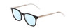 Profile View of Ernest Hemingway H4851 Designer Blue Light Blocking Eyeglasses in Gloss Black Clear Crystal Patterned Silver Unisex Cateye Full Rim Acetate 51 mm
