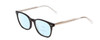 Profile View of Ernest Hemingway H4851 Designer Progressive Lens Blue Light Blocking Eyeglasses in Gloss Black Clear Crystal Patterned Silver Unisex Cateye Full Rim Acetate 51 mm