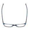 Top View of Ernest Hemingway H4852 Designer Progressive Lens Prescription Rx Eyeglasses in Blue Crystal Layered Yellow Brown Tortoise Havana Unisex Rectangle Full Rim Acetate 51 mm