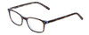 Profile View of Ernest Hemingway H4852 Designer Progressive Lens Blue Light Blocking Eyeglasses in Blue Crystal Layered Yellow Brown Tortoise Havana Unisex Rectangle Full Rim Acetate 51 mm