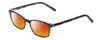 Profile View of Ernest Hemingway H4852 Designer Polarized Sunglasses with Custom Cut Red Mirror Lenses in Blue Crystal Layered Yellow Brown Tortoise Havana Unisex Rectangle Full Rim Acetate 51 mm
