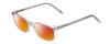 Profile View of Ernest Hemingway H4852 Designer Polarized Sunglasses with Custom Cut Red Mirror Lenses in Clear Crystal Silver Glitter Unisex Rectangle Full Rim Acetate 51 mm
