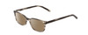 Profile View of Ernest Hemingway H4852 Designer Polarized Reading Sunglasses with Custom Cut Powered Amber Brown Lenses in Grey Black Clear Stripe Unisex Rectangle Full Rim Acetate 51 mm