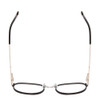 Top View of Ernest Hemingway H4853 Designer Single Vision Prescription Rx Eyeglasses in Black Patterned Silver Multi-Colored Tips Unisex Round Full Rim Stainless Steel 51 mm
