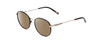 Profile View of Ernest Hemingway H4853 Designer Polarized Reading Sunglasses with Custom Cut Powered Amber Brown Lenses in Black Patterned Silver Multi-Colored Tips Unisex Round Full Rim Stainless Steel 51 mm