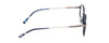 Side View of Ernest Hemingway H4853 Designer Progressive Lens Blue Light Blocking Eyeglasses in Metallic Blue Patterened Silver Multi-Colored Tips Unisex Round Full Rim Stainless Steel 51 mm