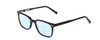 Profile View of Ernest Hemingway H4854 Designer Progressive Lens Blue Light Blocking Eyeglasses in Gloss Black Silver Studs  Unisex Cateye Full Rim Acetate 51 mm