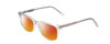 Profile View of Ernest Hemingway H4854 Designer Polarized Sunglasses with Custom Cut Red Mirror Lenses in Clear Crystal Patterned Silver Unisex Cateye Full Rim Acetate 54 mm