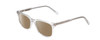 Profile View of Ernest Hemingway H4854 Designer Polarized Reading Sunglasses with Custom Cut Powered Amber Brown Lenses in Clear Crystal Patterned Silver Unisex Cateye Full Rim Acetate 54 mm