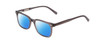 Profile View of Ernest Hemingway H4854 Designer Polarized Reading Sunglasses with Custom Cut Powered Blue Mirror Lenses in Grey Smoke Crystal  Unisex Cateye Full Rim Acetate 51 mm