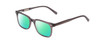 Profile View of Ernest Hemingway H4854 Designer Polarized Reading Sunglasses with Custom Cut Powered Green Mirror Lenses in Grey Smoke Crystal  Unisex Cateye Full Rim Acetate 51 mm