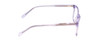 Side View of Ernest Hemingway H4854 Designer Blue Light Blocking Eyeglasses in Lilac Purple Crystal Patterned Silver Ladies Cateye Full Rim Acetate 51 mm