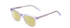 Profile View of Ernest Hemingway H4854 Designer Polarized Reading Sunglasses with Custom Cut Powered Sun Flower Yellow Lenses in Lilac Purple Crystal Patterned Silver Ladies Cateye Full Rim Acetate 51 mm