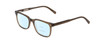 Profile View of Ernest Hemingway H4854 Designer Progressive Lens Blue Light Blocking Eyeglasses in Olive Green Grey Crystal Smoke Unisex Cateye Full Rim Acetate 51 mm