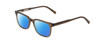 Profile View of Ernest Hemingway H4854 Designer Polarized Sunglasses with Custom Cut Blue Mirror Lenses in Olive Green Grey Crystal Smoke Unisex Cateye Full Rim Acetate 51 mm