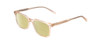Profile View of Ernest Hemingway H4854 Designer Polarized Reading Sunglasses with Custom Cut Powered Sun Flower Yellow Lenses in Wheat Brown Cystal Patterned Silver Unisex Cateye Full Rim Acetate 51 mm
