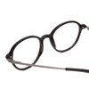 Close Up View of Ernest Hemingway H4855 Unisex Round Eyeglasses Gloss Black Gun Metal Stripe 48mm