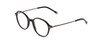Profile View of Ernest Hemingway H4855 Unisex Round Eyeglasses Gloss Black Gun Metal Stripe 48mm
