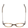 Top View of Ernest Hemingway H4855 Designer Reading Eye Glasses with Custom Cut Powered Lenses in Olive Green Amber Brown Marble/Gun Metal Unisex Round Full Rim Acetate 48 mm