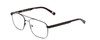Profile View of Ernest Hemingway H4856 Designer Blue Light Blocking Eyeglasses in Satin Metallic Black/Lilac Plum Tortoise Unisex Aviator Full Rim Stainless Steel 54 mm