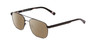 Profile View of Ernest Hemingway H4856 Designer Polarized Reading Sunglasses with Custom Cut Powered Amber Brown Lenses in Satin Metallic Black/Lilac Plum Tortoise Unisex Aviator Full Rim Stainless Steel 54 mm