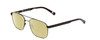 Profile View of Ernest Hemingway H4856 Designer Polarized Reading Sunglasses with Custom Cut Powered Sun Flower Yellow Lenses in Satin Metallic Black/Lilac Plum Tortoise Unisex Aviator Full Rim Stainless Steel 54 mm