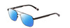 Profile View of Ernest Hemingway H4856 Designer Polarized Reading Sunglasses with Custom Cut Powered Blue Mirror Lenses in Satin Metallic Black/Lilac Plum Tortoise Unisex Aviator Full Rim Stainless Steel 54 mm