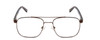 Front View of Ernest Hemingway H4856 Designer Bi-Focal Prescription Rx Eyeglasses in Satin Metallic Brown/Brown Gold Tortoise Unisex Aviator Full Rim Stainless Steel 54 mm