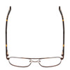 Top View of Ernest Hemingway H4856 Designer Bi-Focal Prescription Rx Eyeglasses in Satin Metallic Brown/Brown Gold Tortoise Unisex Aviator Full Rim Stainless Steel 54 mm
