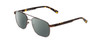 Profile View of Ernest Hemingway H4856 Designer Polarized Reading Sunglasses with Custom Cut Powered Smoke Grey Lenses in Satin Metallic Brown/Brown Gold Tortoise Unisex Aviator Full Rim Stainless Steel 54 mm