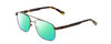 Profile View of Ernest Hemingway H4856 Designer Polarized Reading Sunglasses with Custom Cut Powered Green Mirror Lenses in Satin Metallic Brown/Brown Gold Tortoise Unisex Aviator Full Rim Stainless Steel 54 mm