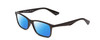 Profile View of Ernest Hemingway H4857 Designer Polarized Sunglasses with Custom Cut Blue Mirror Lenses in Gloss Black Unisex Cateye Full Rim Acetate 53 mm