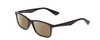 Profile View of Ernest Hemingway H4857 Designer Polarized Sunglasses with Custom Cut Amber Brown Lenses in Gloss Black Unisex Cateye Full Rim Acetate 56 mm
