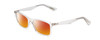 Profile View of Ernest Hemingway H4857 Designer Polarized Sunglasses with Custom Cut Red Mirror Lenses in Shiny Clear Crystal Unisex Cateye Full Rim Acetate 56 mm