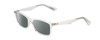 Profile View of Ernest Hemingway H4857 Designer Polarized Sunglasses with Custom Cut Smoke Grey Lenses in Shiny Clear Crystal Unisex Cateye Full Rim Acetate 56 mm