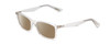 Profile View of Ernest Hemingway H4857 Designer Polarized Sunglasses with Custom Cut Amber Brown Lenses in Shiny Clear Crystal Unisex Cateye Full Rim Acetate 56 mm