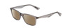 Profile View of Ernest Hemingway H4857 Designer Polarized Reading Sunglasses with Custom Cut Powered Amber Brown Lenses in Shiny Shadow Grey Crystal Unisex Cateye Full Rim Acetate 56 mm