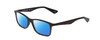 Profile View of Ernest Hemingway H4857 Designer Polarized Sunglasses with Custom Cut Blue Mirror Lenses in Matte Black Unisex Cateye Full Rim Acetate 53 mm