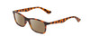 Profile View of Ernest Hemingway H4857 Designer Polarized Sunglasses with Custom Cut Amber Brown Lenses in Shiny Tiger Brown Yellow Orange Tortoise Havana Unisex Cateye Full Rim Acetate 53 mm